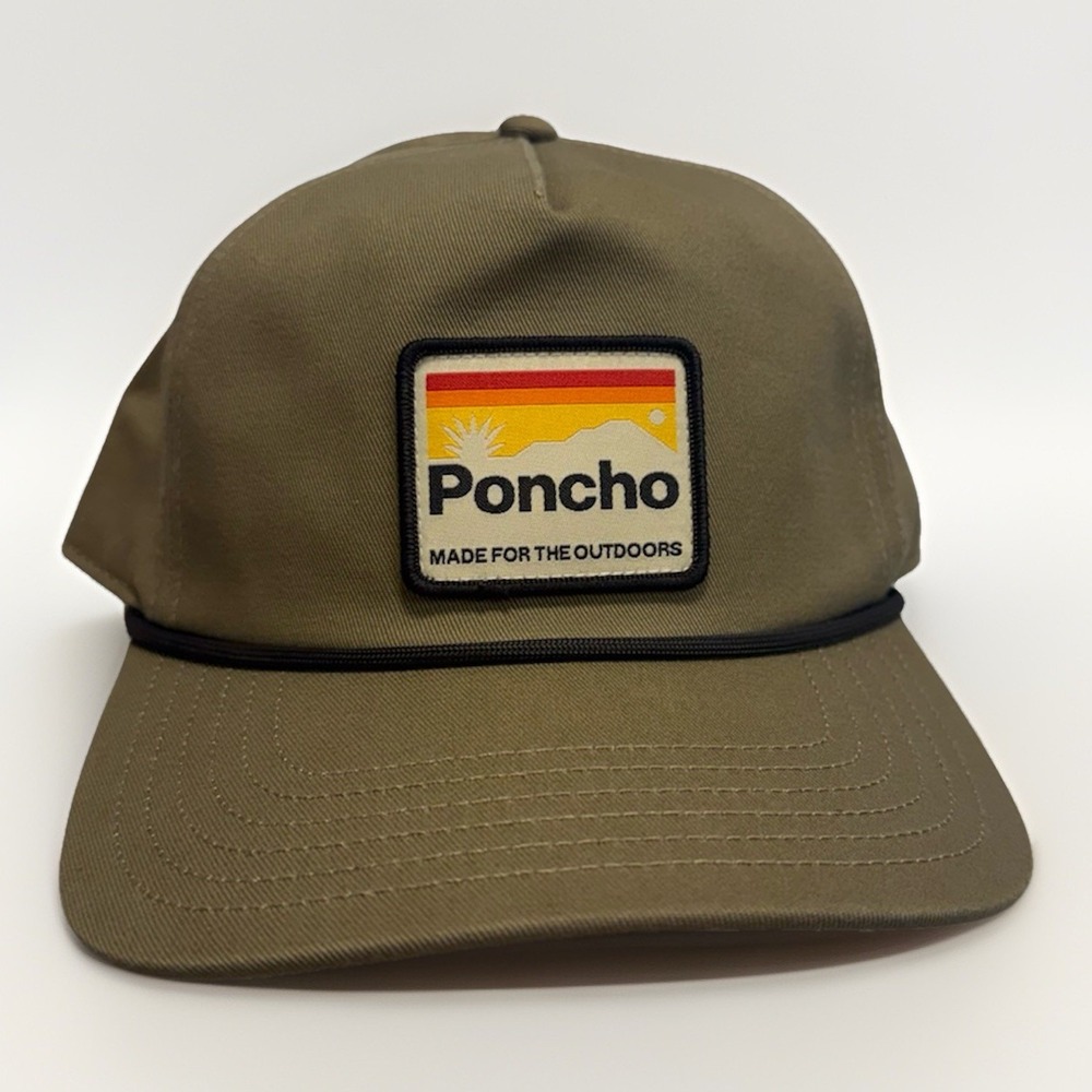Poncho Outdoors Snap Back Adjustable Trucker Hat Made for the Outdoor Rope EUC